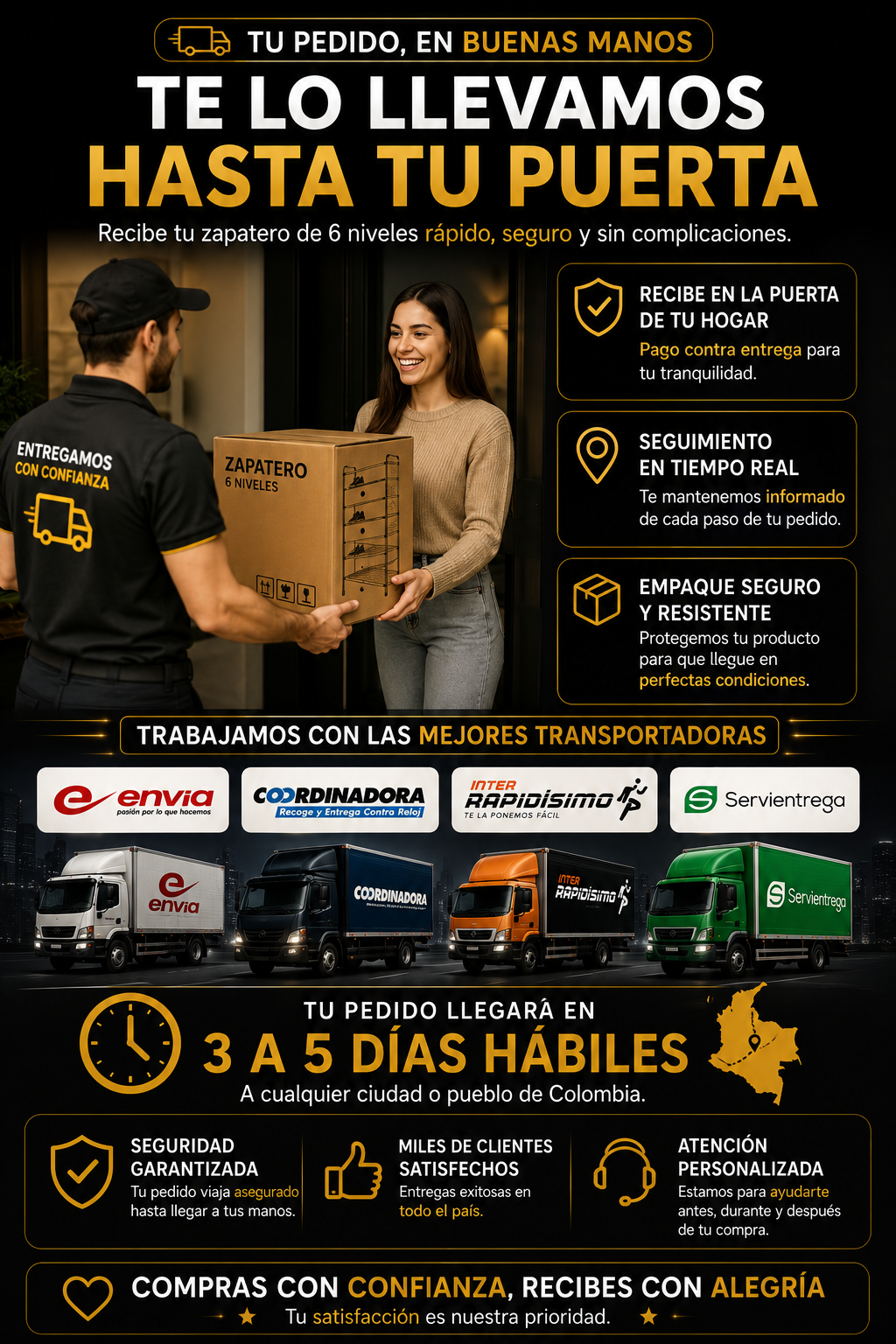 Zapatero 6 niveles Con Cubierta Antipolvo Shoes-Box