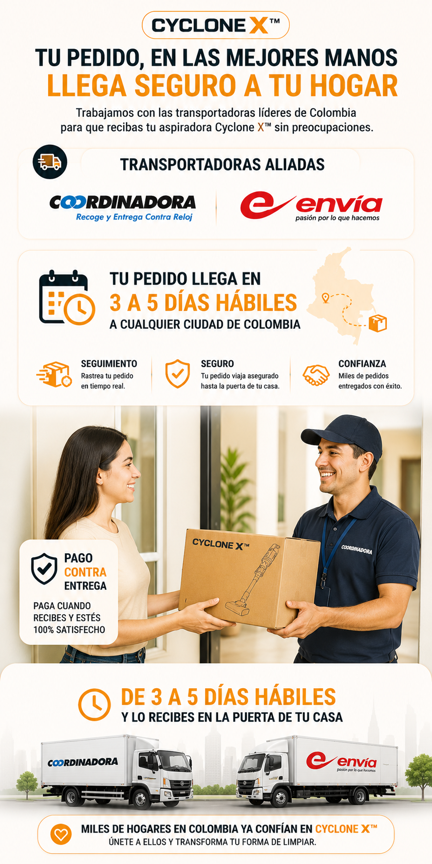Aspiradora Inalámbrica Recargable 3 en 1 CycloneX