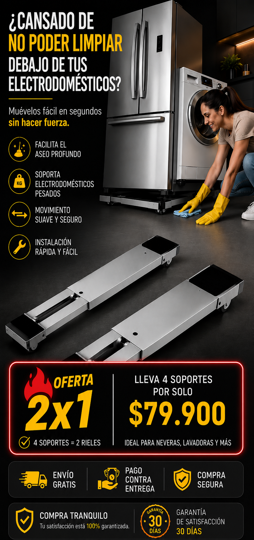 Soportes Base Con Ruedas Easy-Slide 2x1