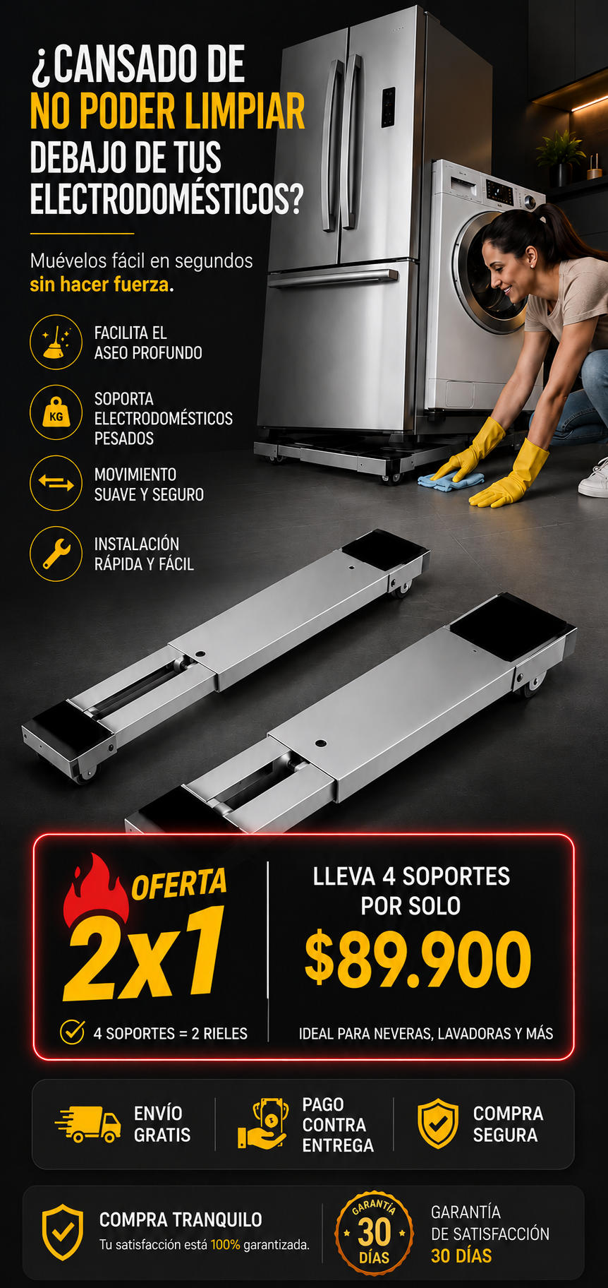 Soportes Base Con Ruedas Easy-Slide 2x1