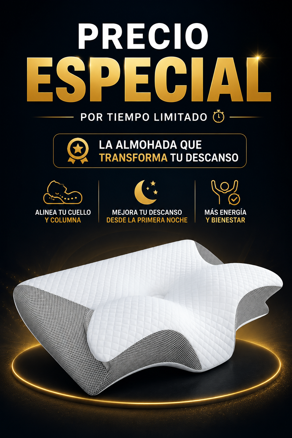 🦋💤 ALMOHADA ERGONÓMICA SLEEP-WINGS™ MEMORY PILLOW
