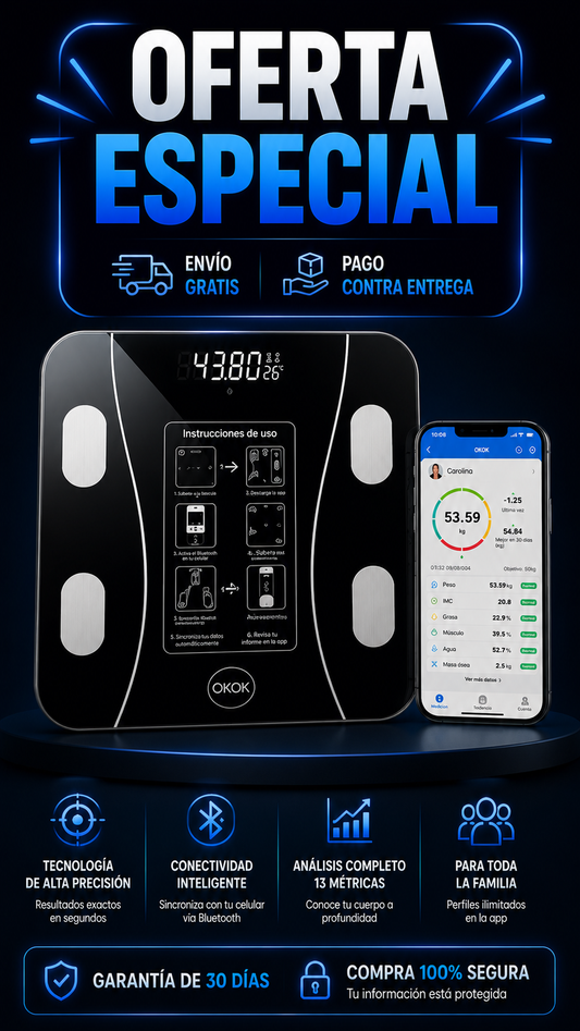 Bascula Inteligente Bluetooth Vitality-Pro