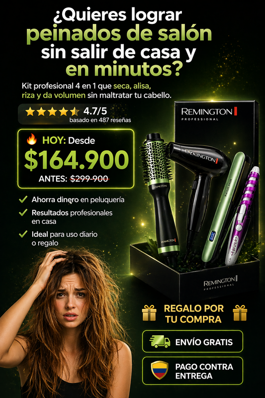 Kit de belleza 4 en 1 Beauty-Hair  (Secador, Rizador, Plancha y Cepillo)