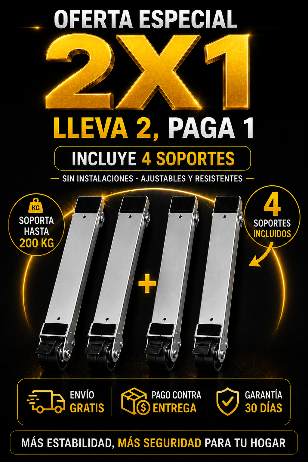 Soportes Base Con Ruedas Easy-Slide 2x1