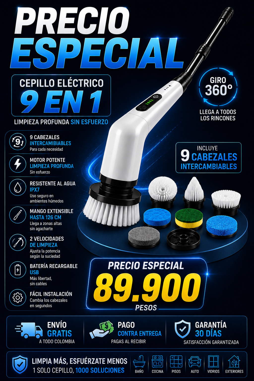 Cepillo 9 En 1 All-clean