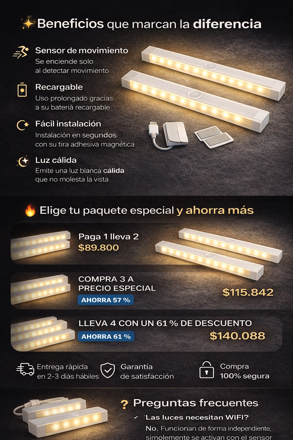 Promo 2X1 Lampara Led Recargable Easy-Led