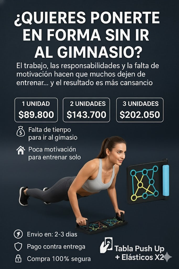 Tabla Push-up Con Bandas Elasticas Fit-House