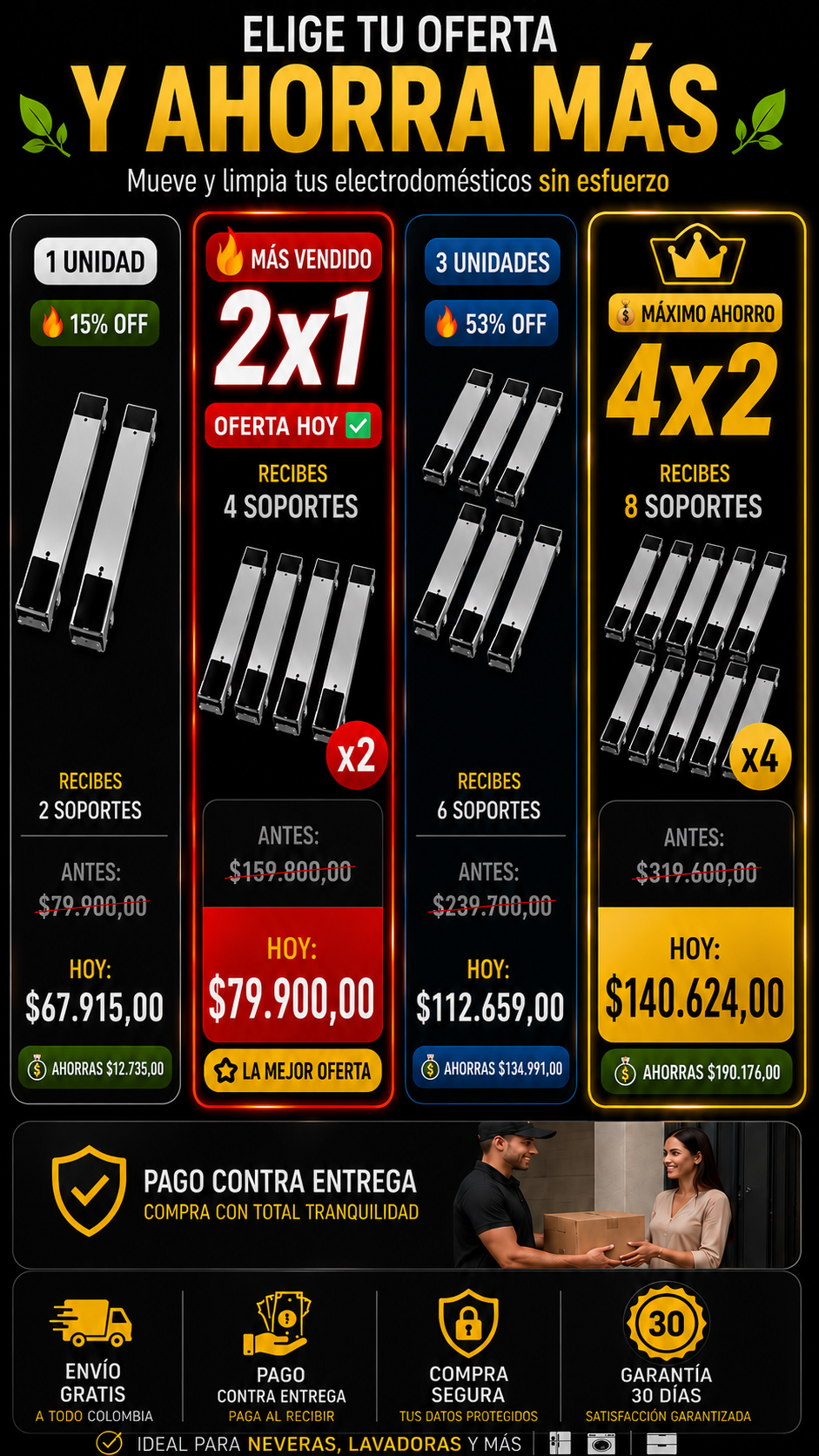 Soportes Base Con Ruedas Easy-Slide 2x1