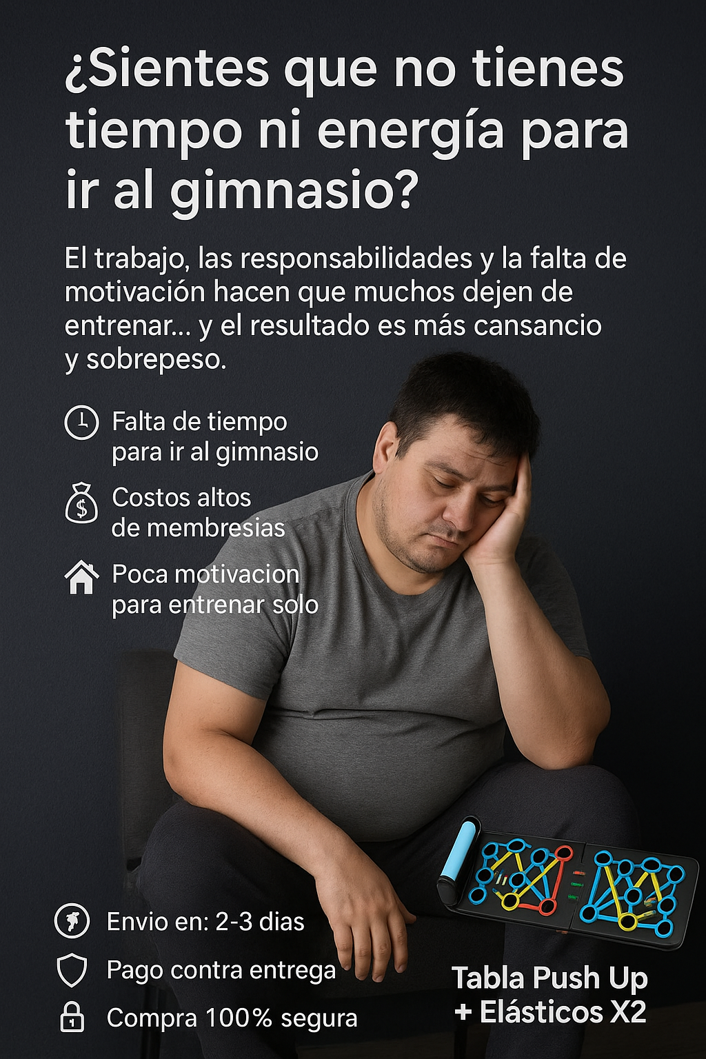 Tabla Push-up Con Bandas Elasticas Fit-House