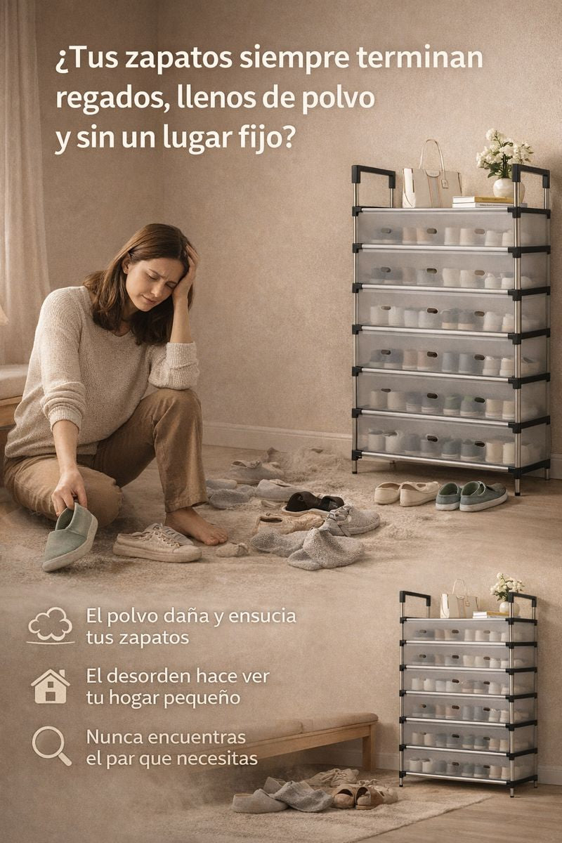 Zapatero 6 niveles Con Cubierta Antipolvo Shoes-Box