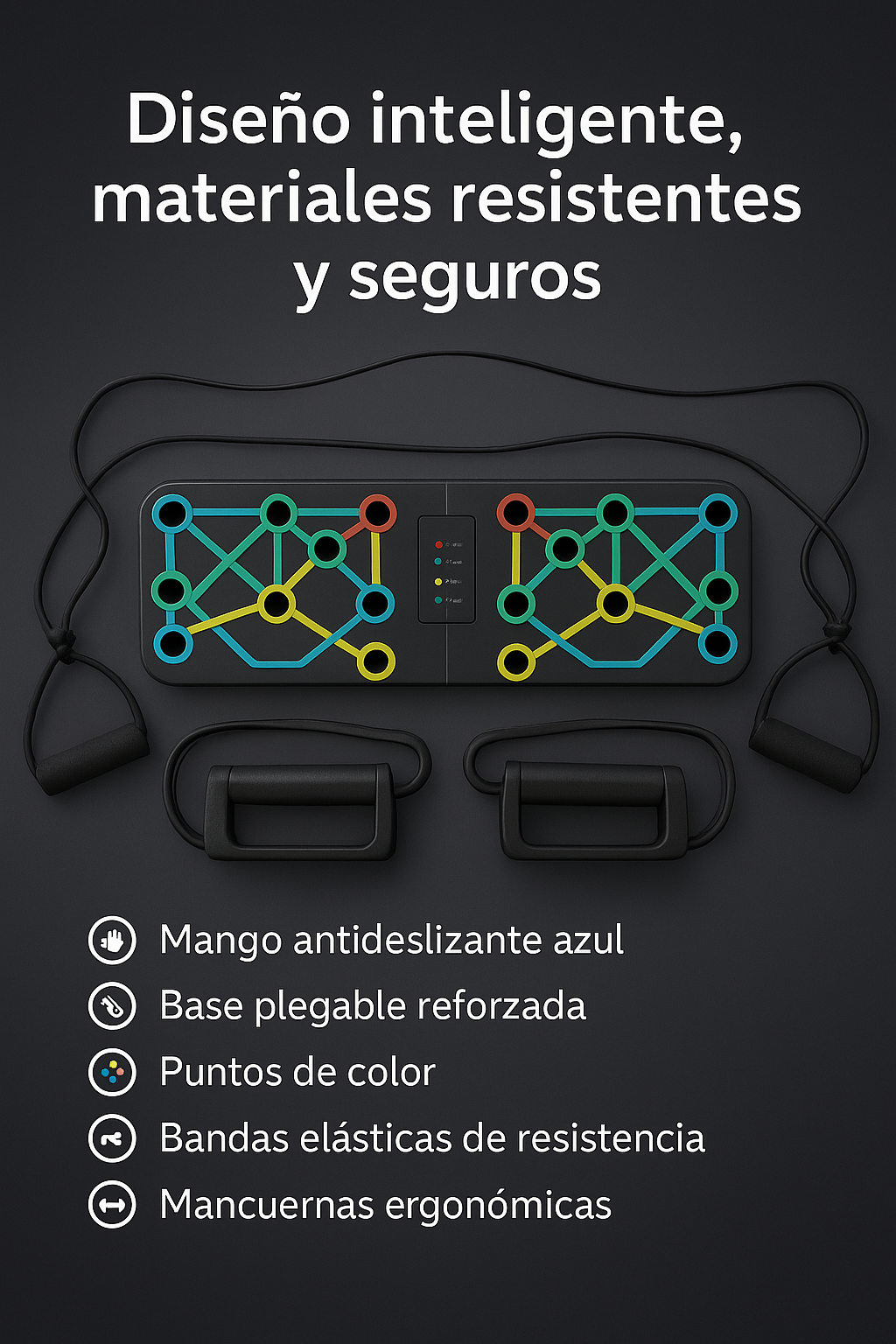 Tabla Push-up Con Bandas Elasticas Fit-House