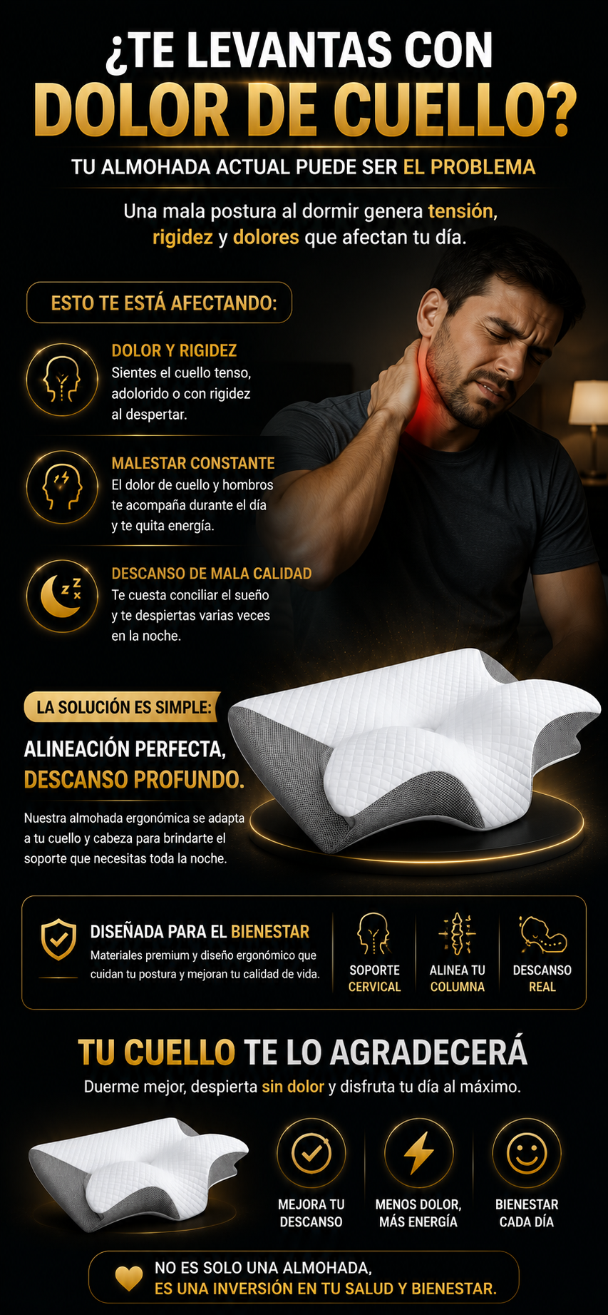 🦋💤 ALMOHADA ERGONÓMICA SLEEP-WINGS™ MEMORY PILLOW