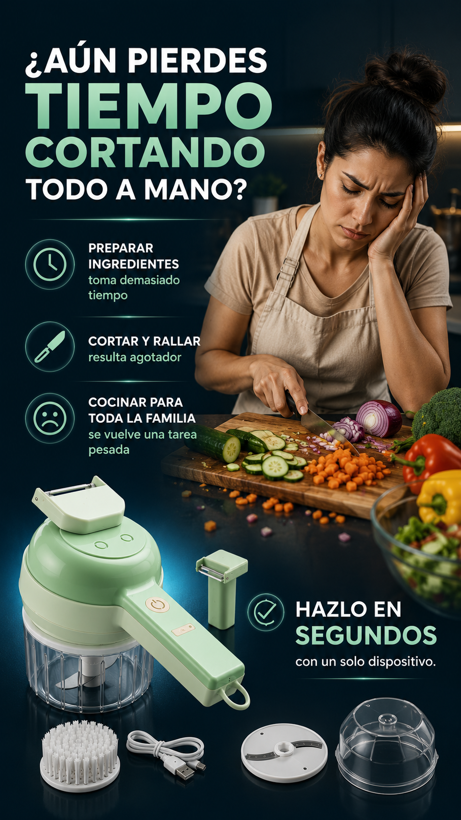 Picador Electrico 4 En 1 Easy-Chop