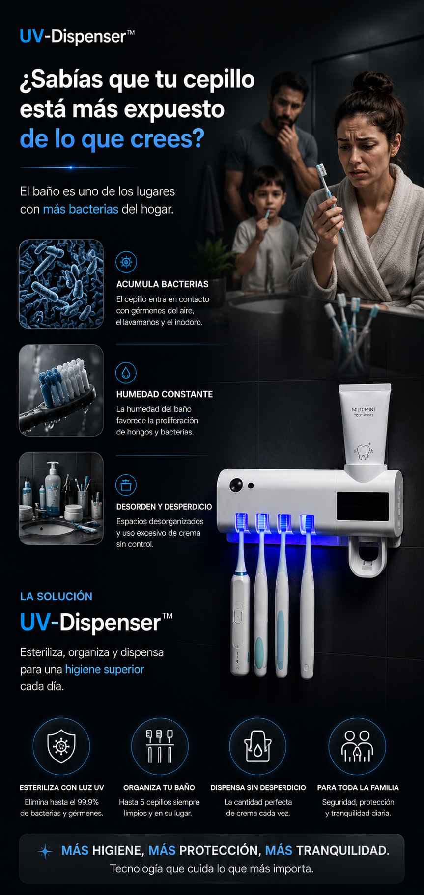 Centro Inteligente De Higiene Bucal  Soporte Esterilizador  UV-DISPENSER™