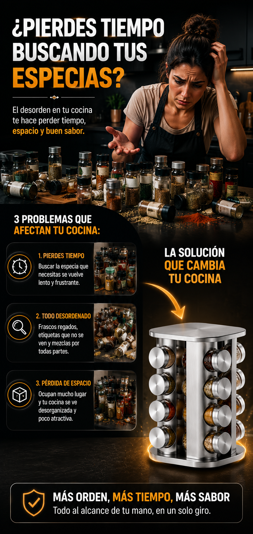 ORGANIZADOR DE ESPECIAS 12 PIEZAS SPIN-SPICES