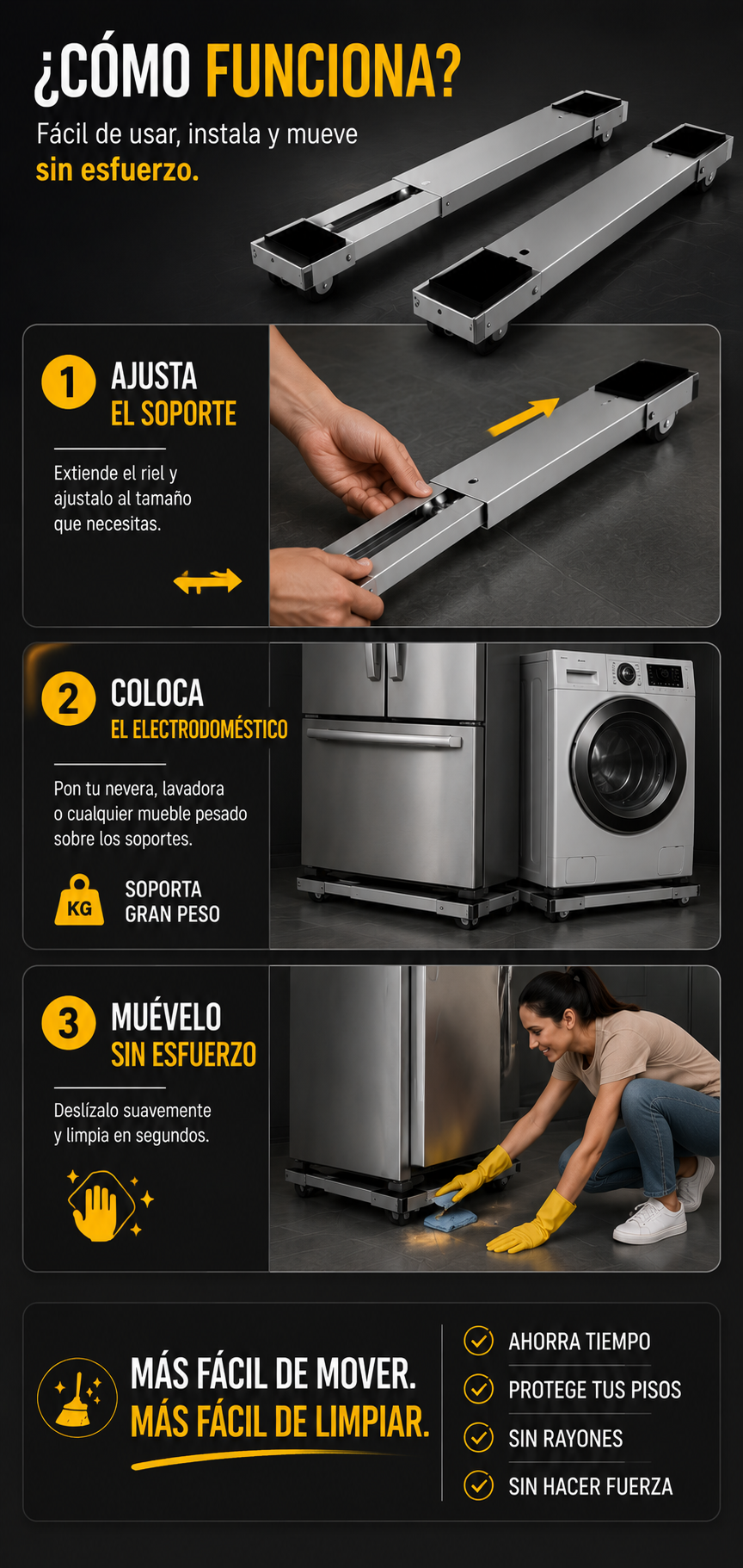 Soportes Base Con Ruedas Easy-Slide 2x1