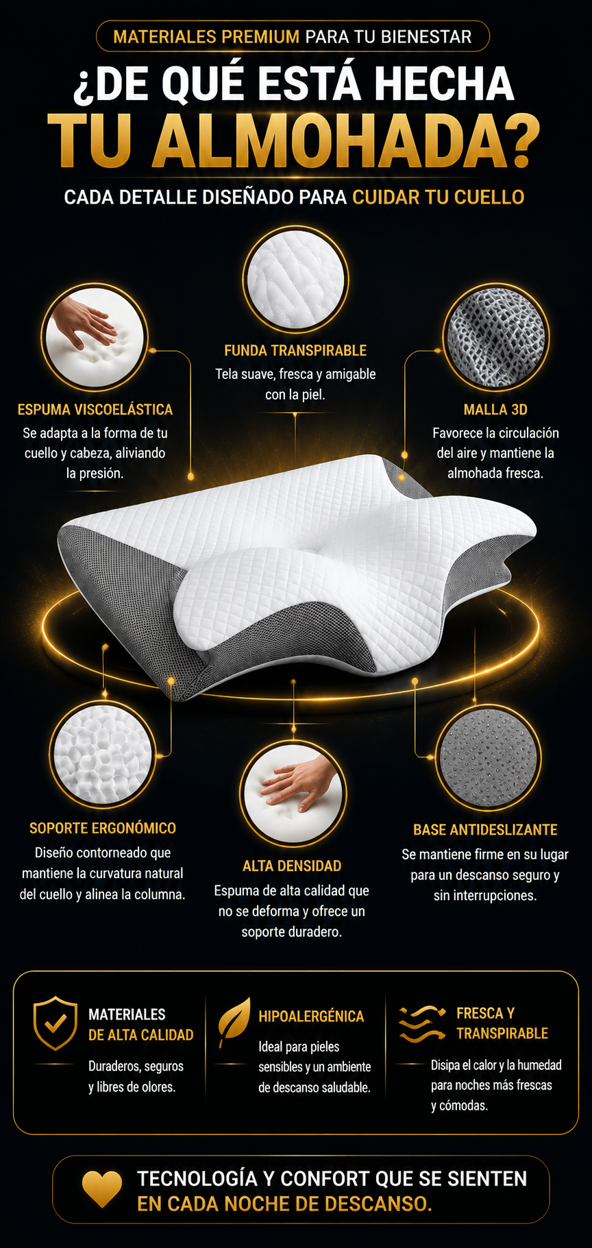 🦋💤 ALMOHADA ERGONÓMICA SLEEP-WINGS™ MEMORY PILLOW