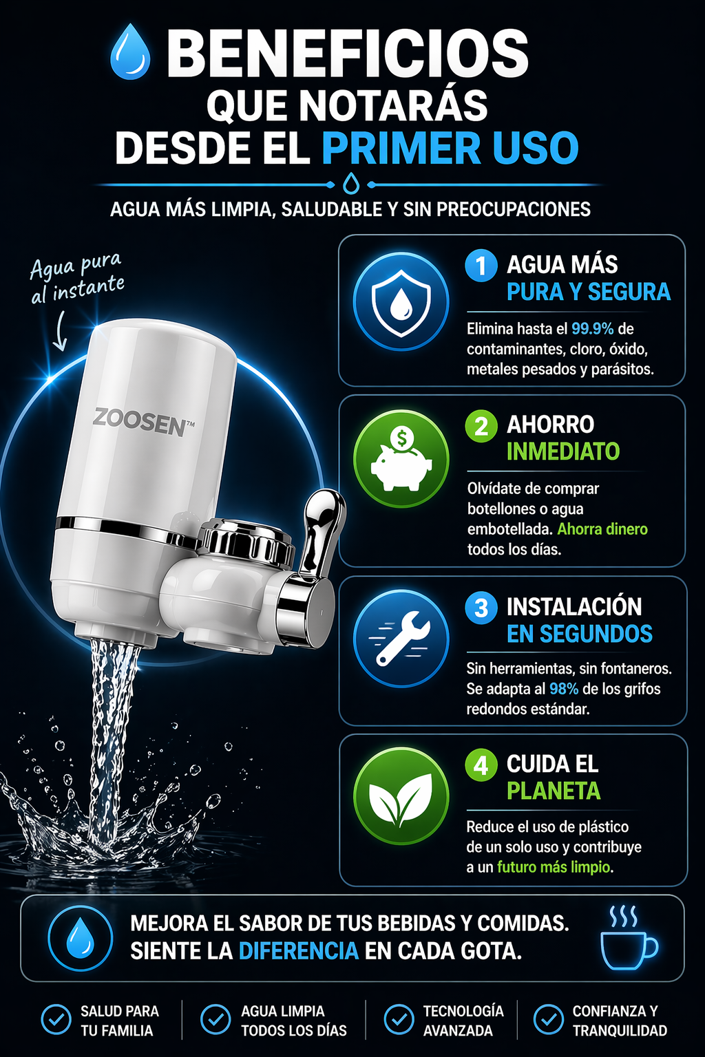 Filtro Purificador De Agua 7 niveles Clean-Water