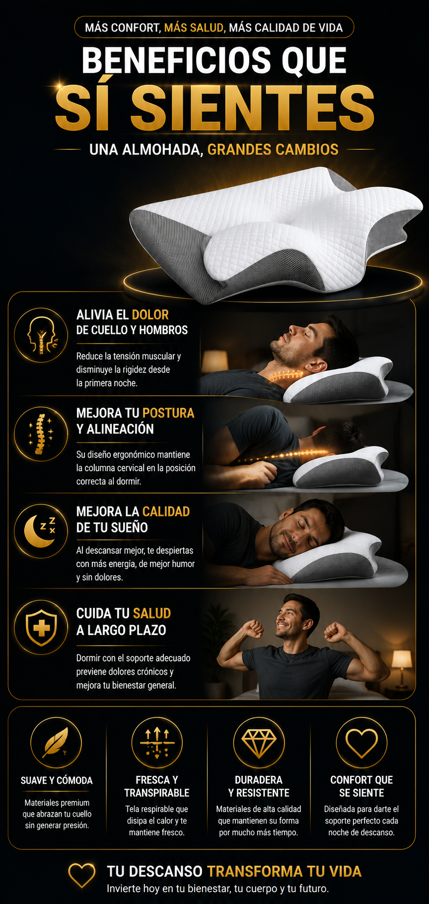 🦋💤 ALMOHADA ERGONÓMICA SLEEP-WINGS™ MEMORY PILLOW
