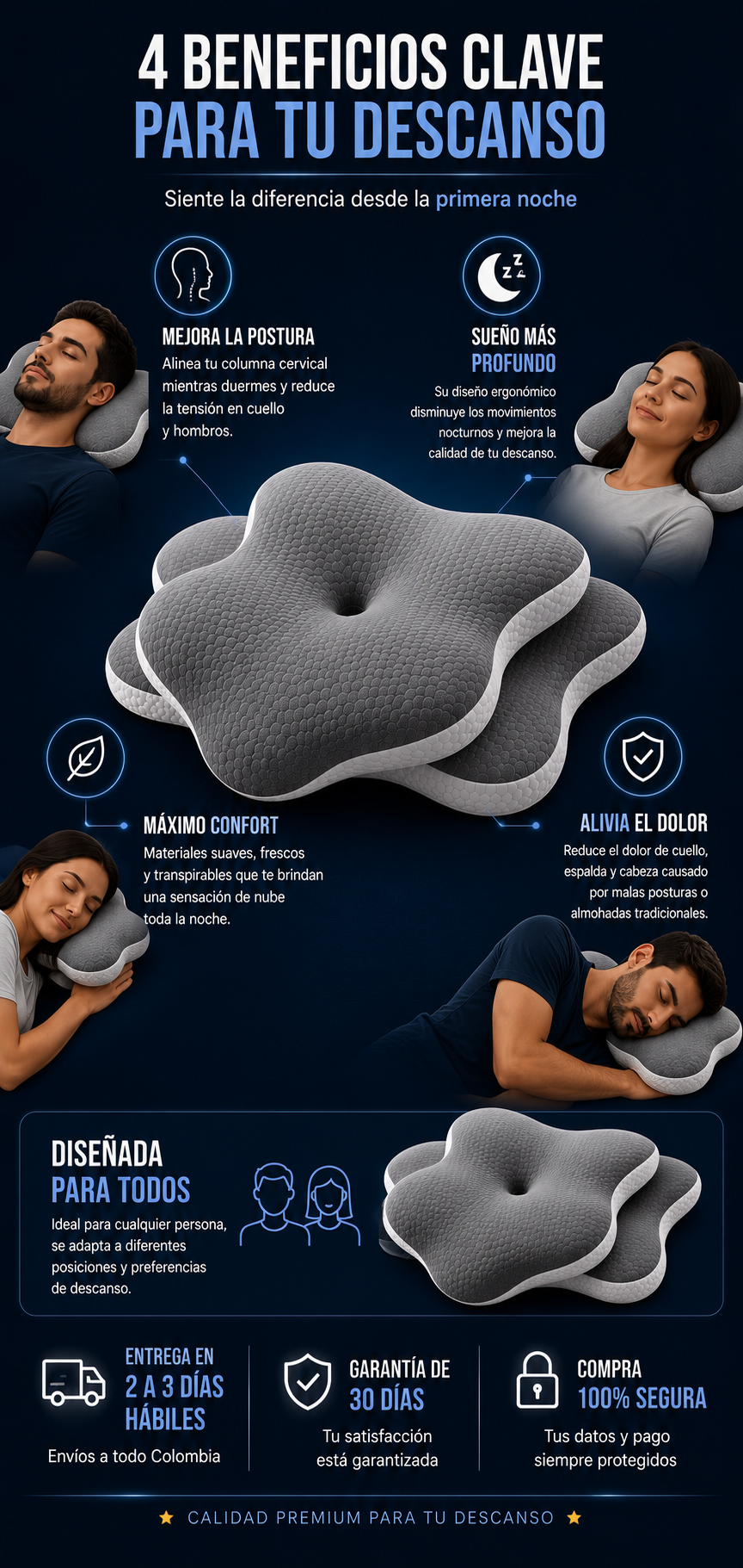 🦋💤 ALMOHADA ERGONÓMICA SLEEP-WINGS™ MEMORY PILLOW