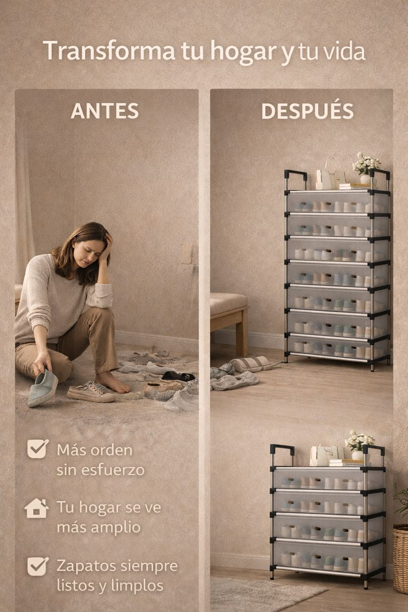 Zapatero 6 niveles Con Cubierta Antipolvo Shoes-Box