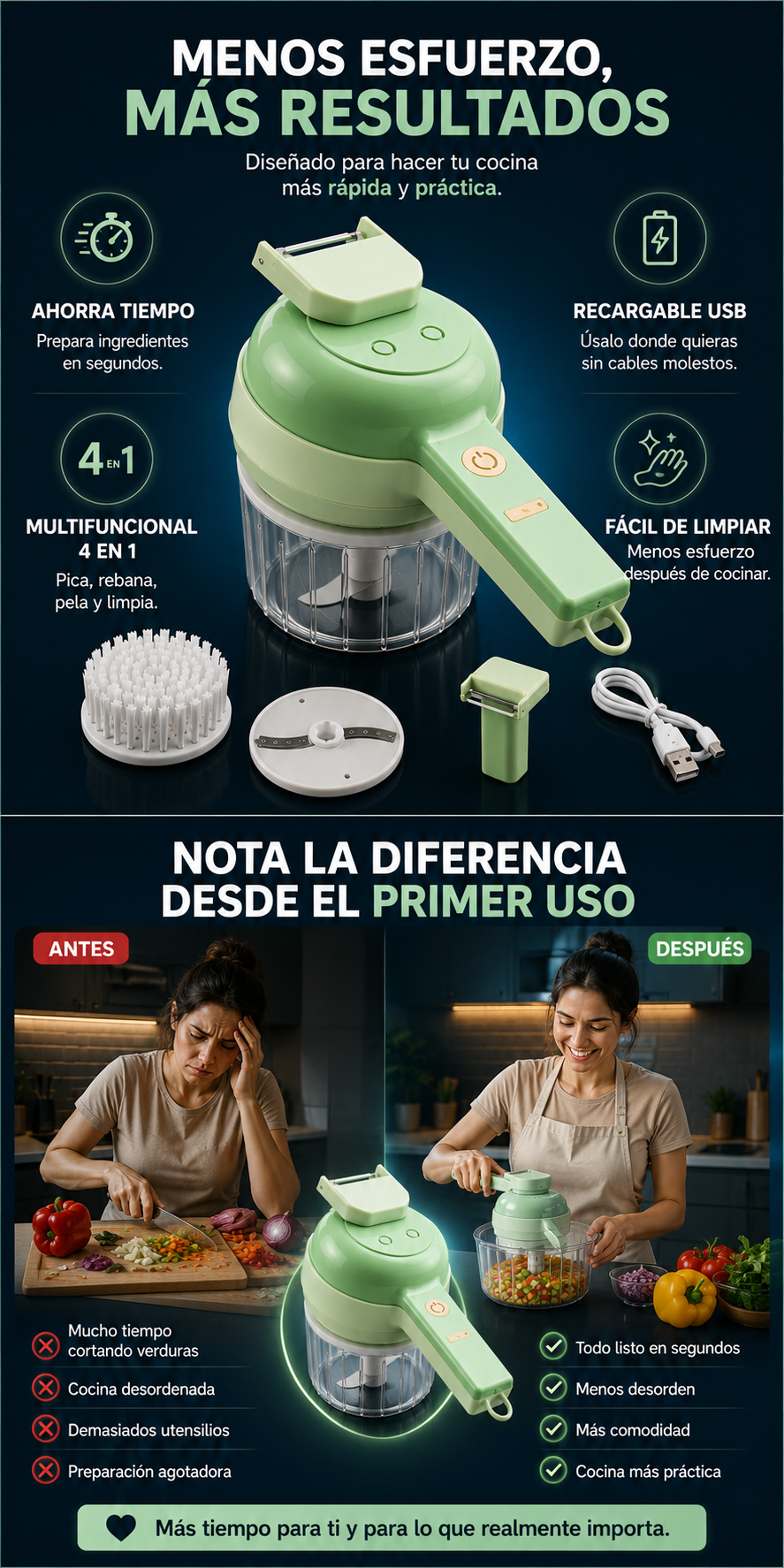 Picador Electrico 4 En 1 Easy-Chop