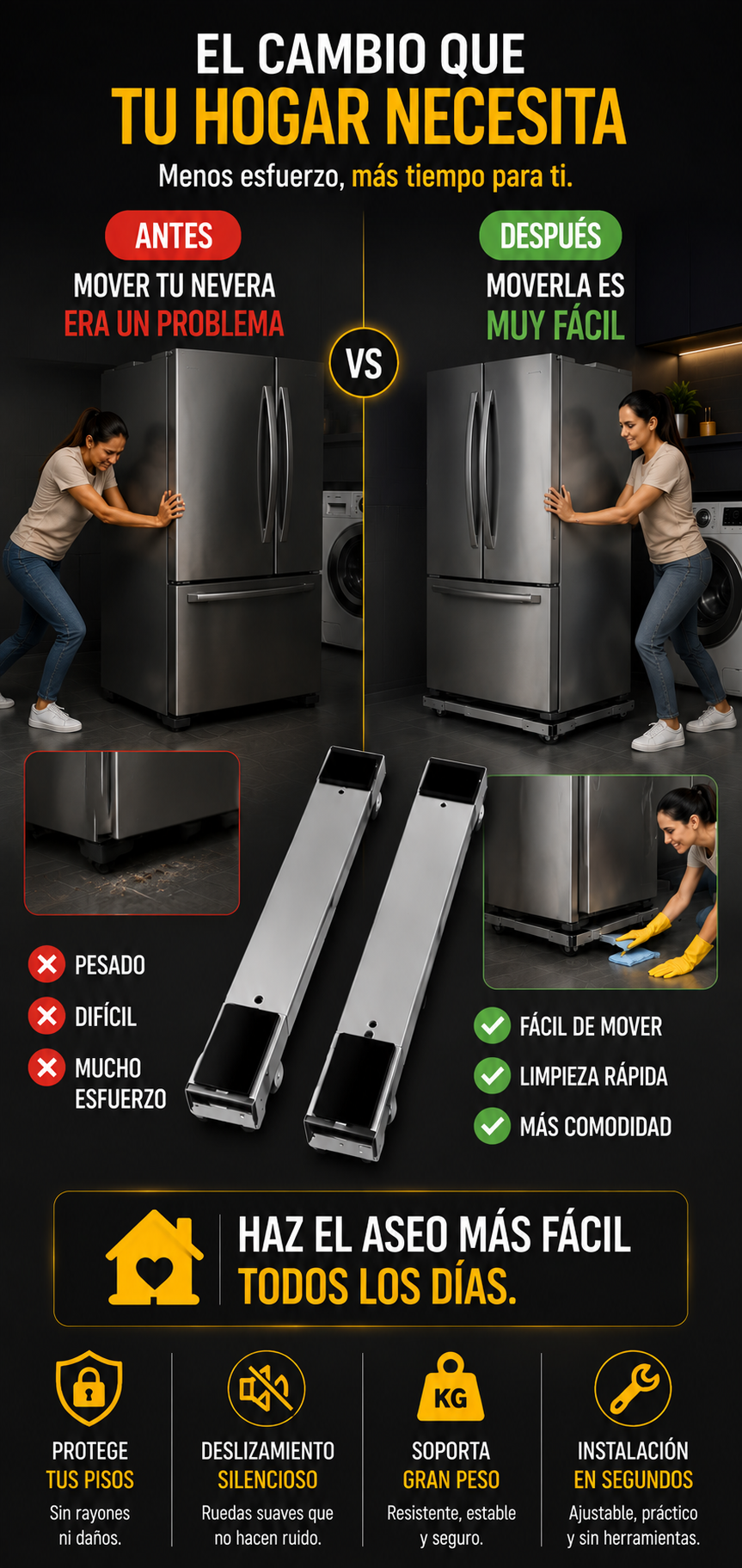 Soportes Base Con Ruedas Easy-Slide 2x1