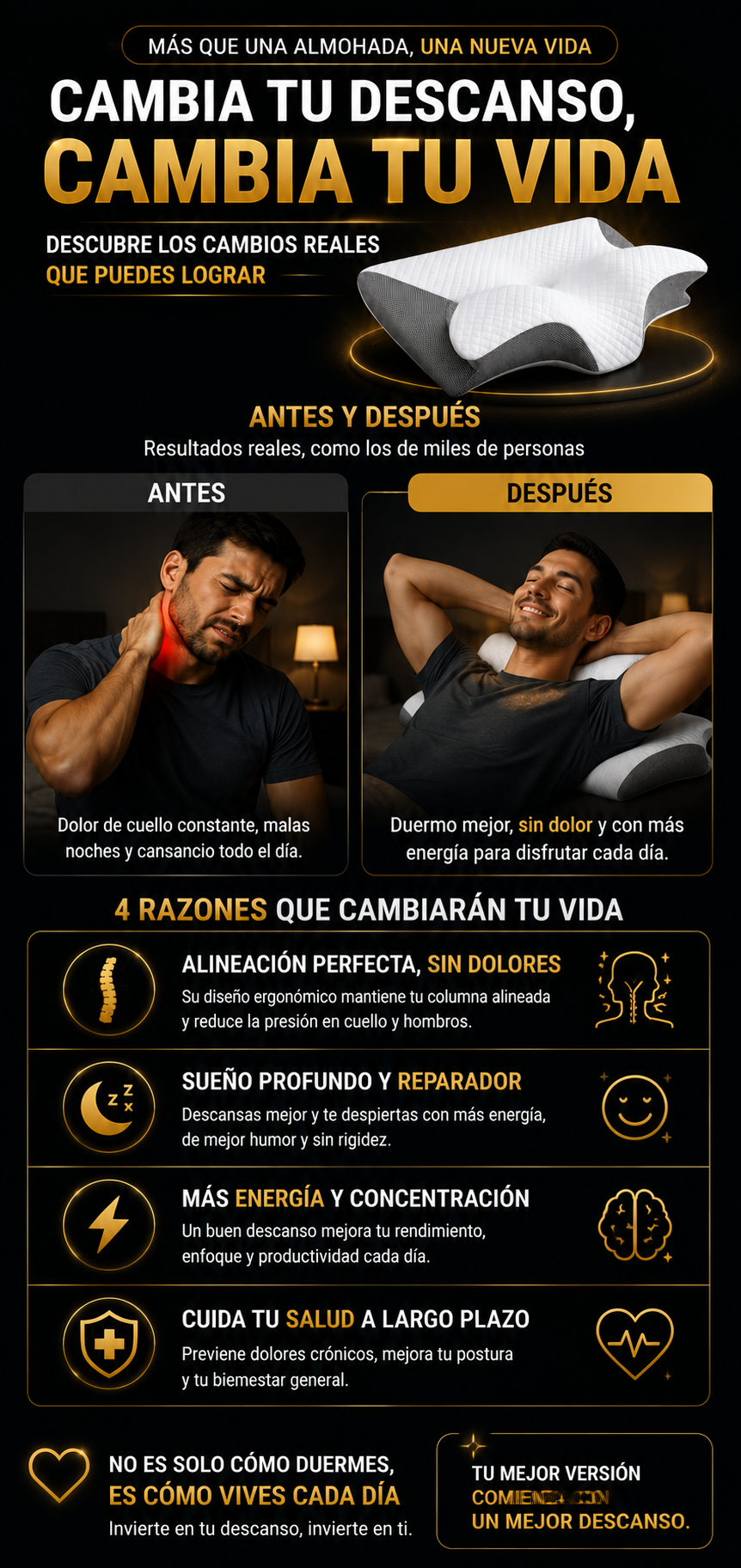 🦋💤 ALMOHADA ERGONÓMICA SLEEP-WINGS™ MEMORY PILLOW