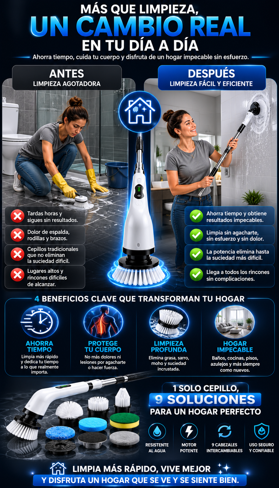 Cepillo 9 En 1 All-clean