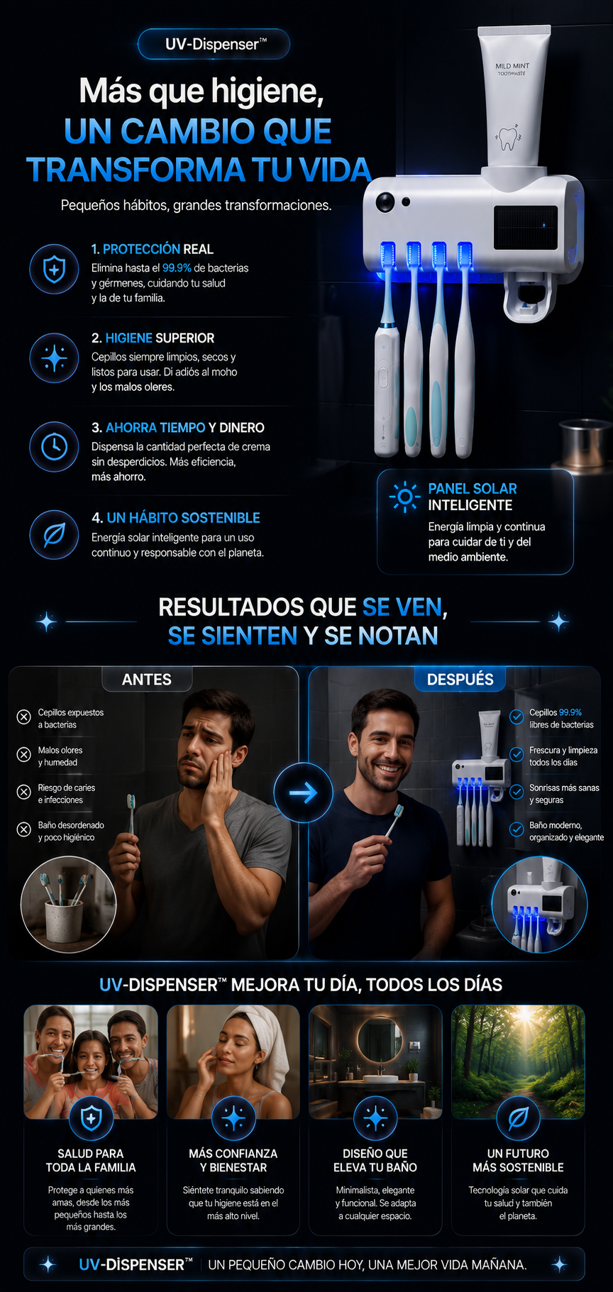 Centro Inteligente De Higiene Bucal  Soporte Esterilizador  UV-DISPENSER™