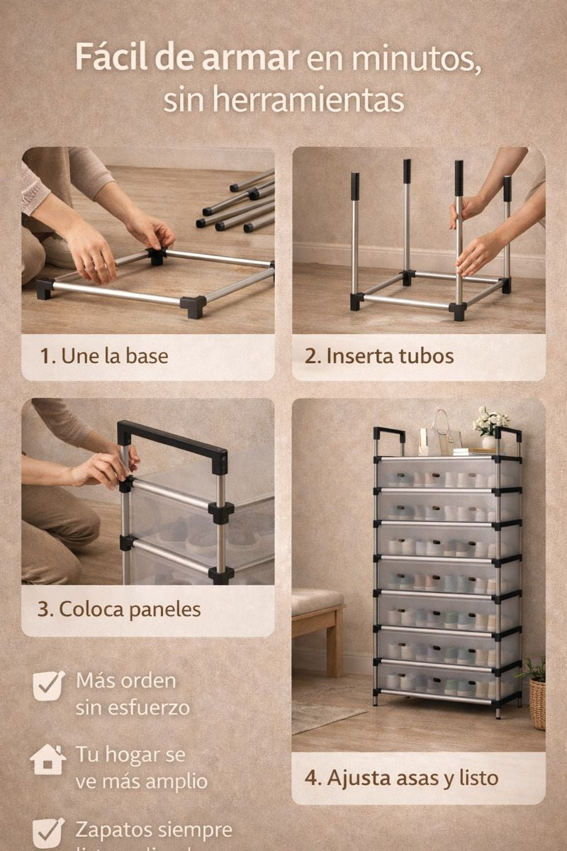 Zapatero 6 niveles Con Cubierta Antipolvo Shoes-Box