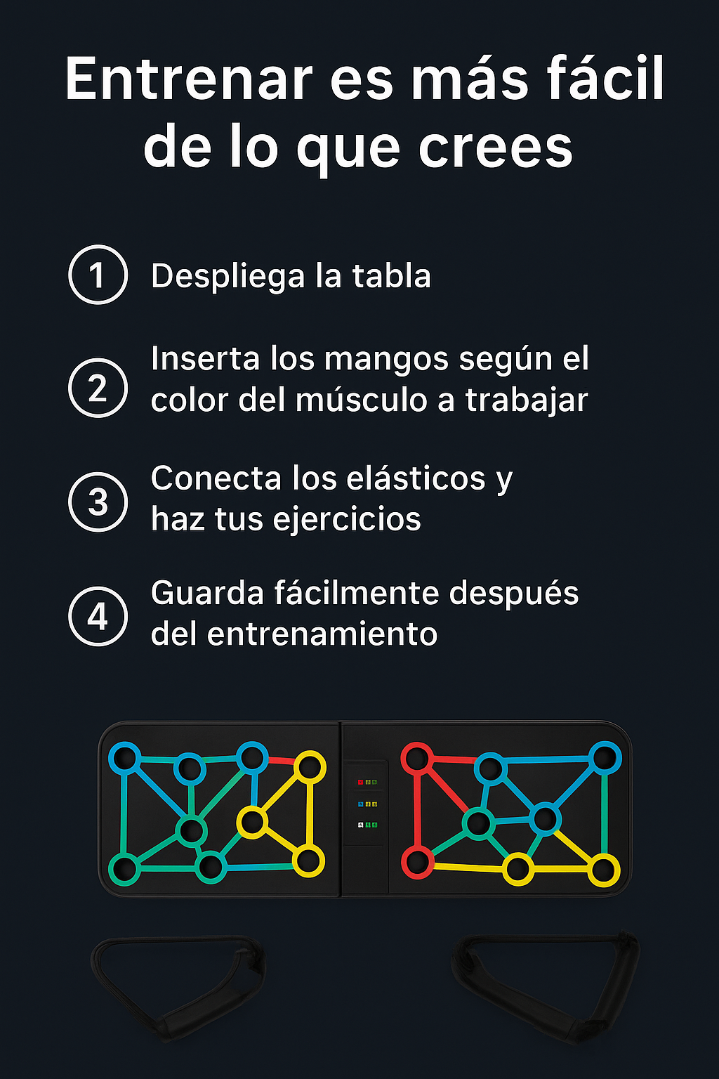 Tabla Push-up Con Bandas Elasticas Fit-House