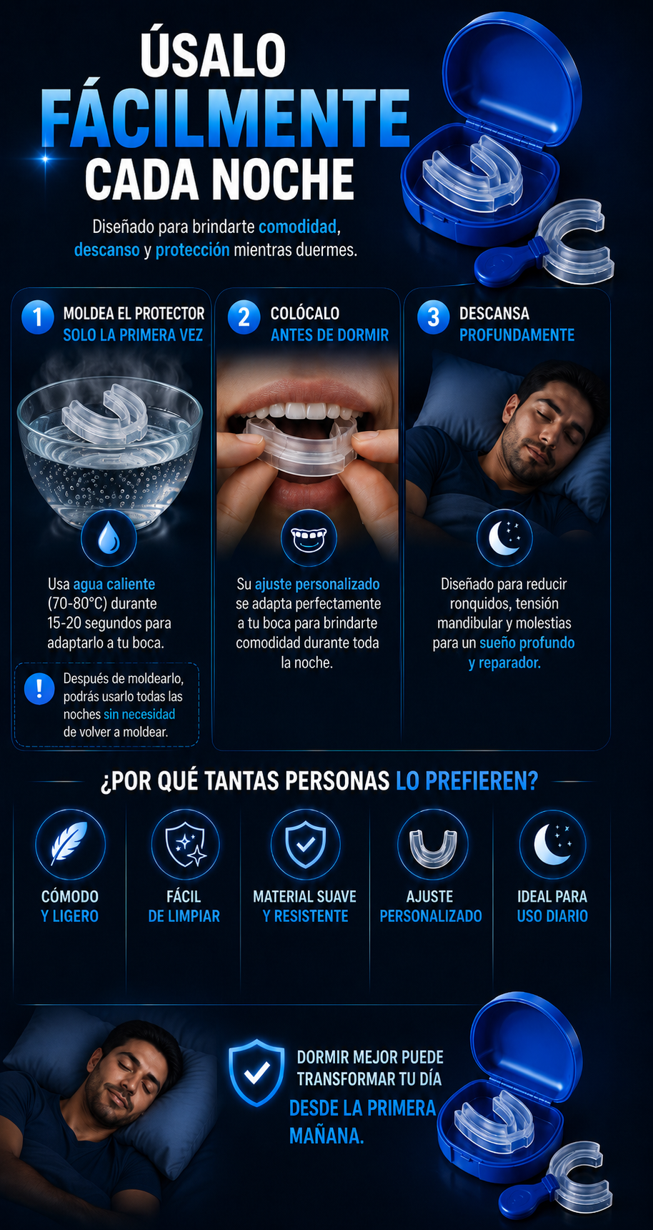 Placa Antirronquidos y Antibruxismo Happy-Sleep