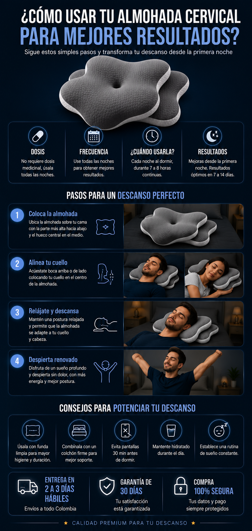 🦋💤 ALMOHADA ERGONÓMICA SLEEP-WINGS™ MEMORY PILLOW