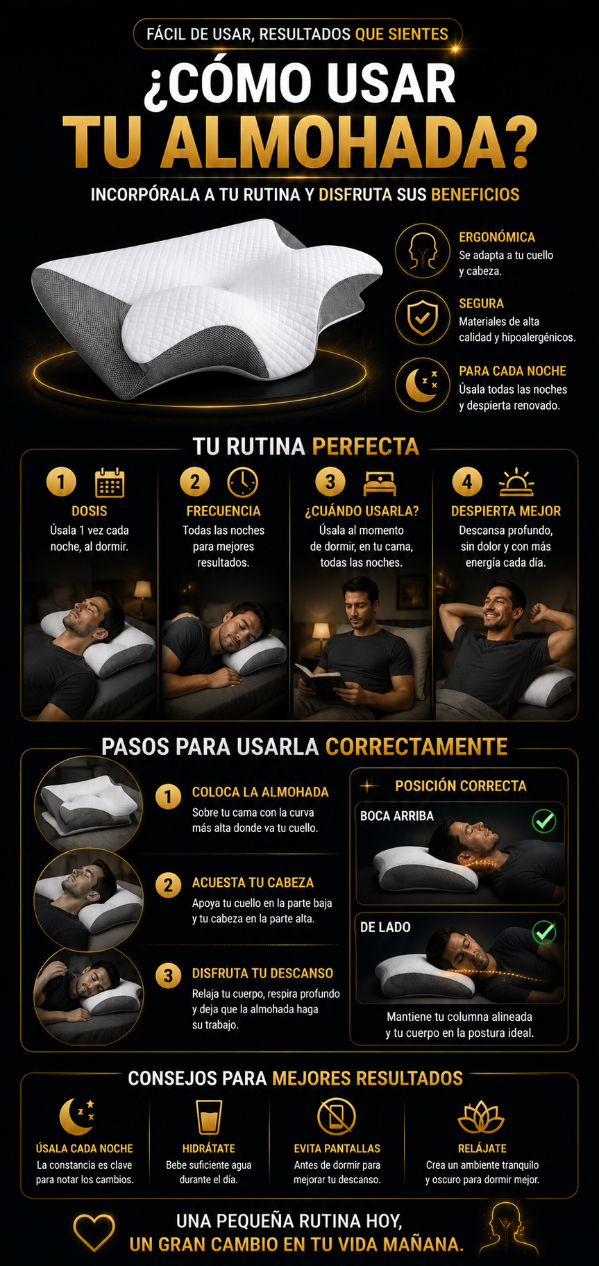 🦋💤 ALMOHADA ERGONÓMICA SLEEP-WINGS™ MEMORY PILLOW