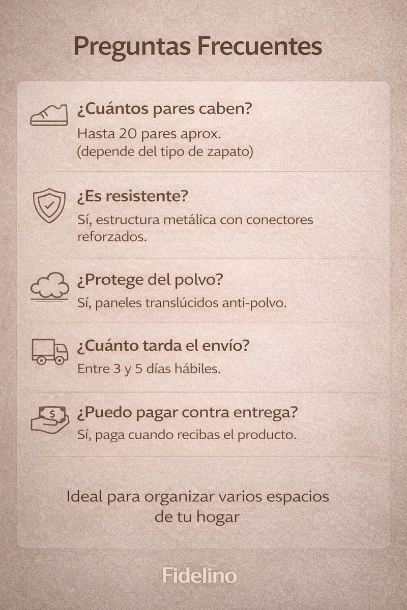 Zapatero 6 niveles Con Cubierta Antipolvo Shoes-Box