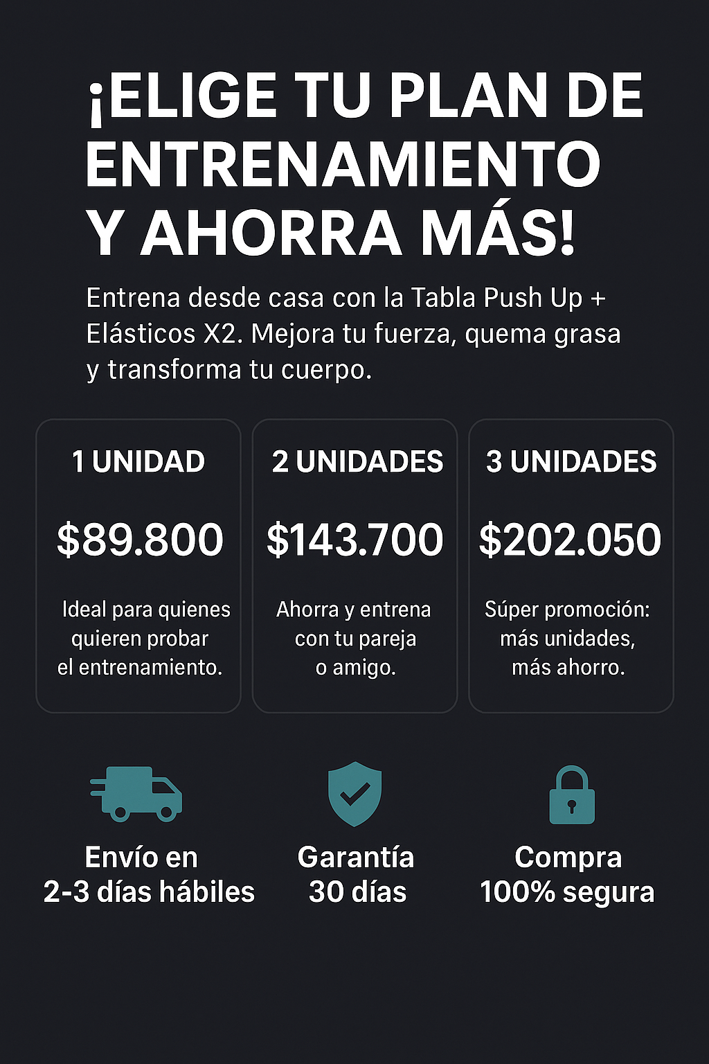 Tabla Push-up Con Bandas Elasticas Fit-House