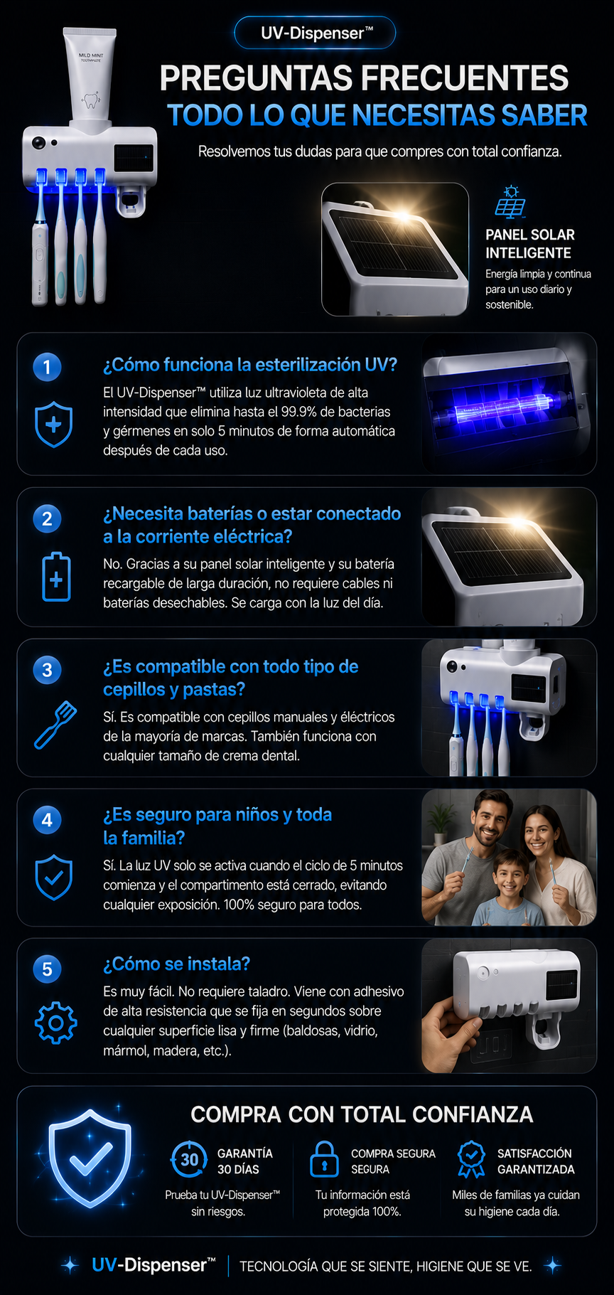 Centro Inteligente De Higiene Bucal  Soporte Esterilizador  UV-DISPENSER™