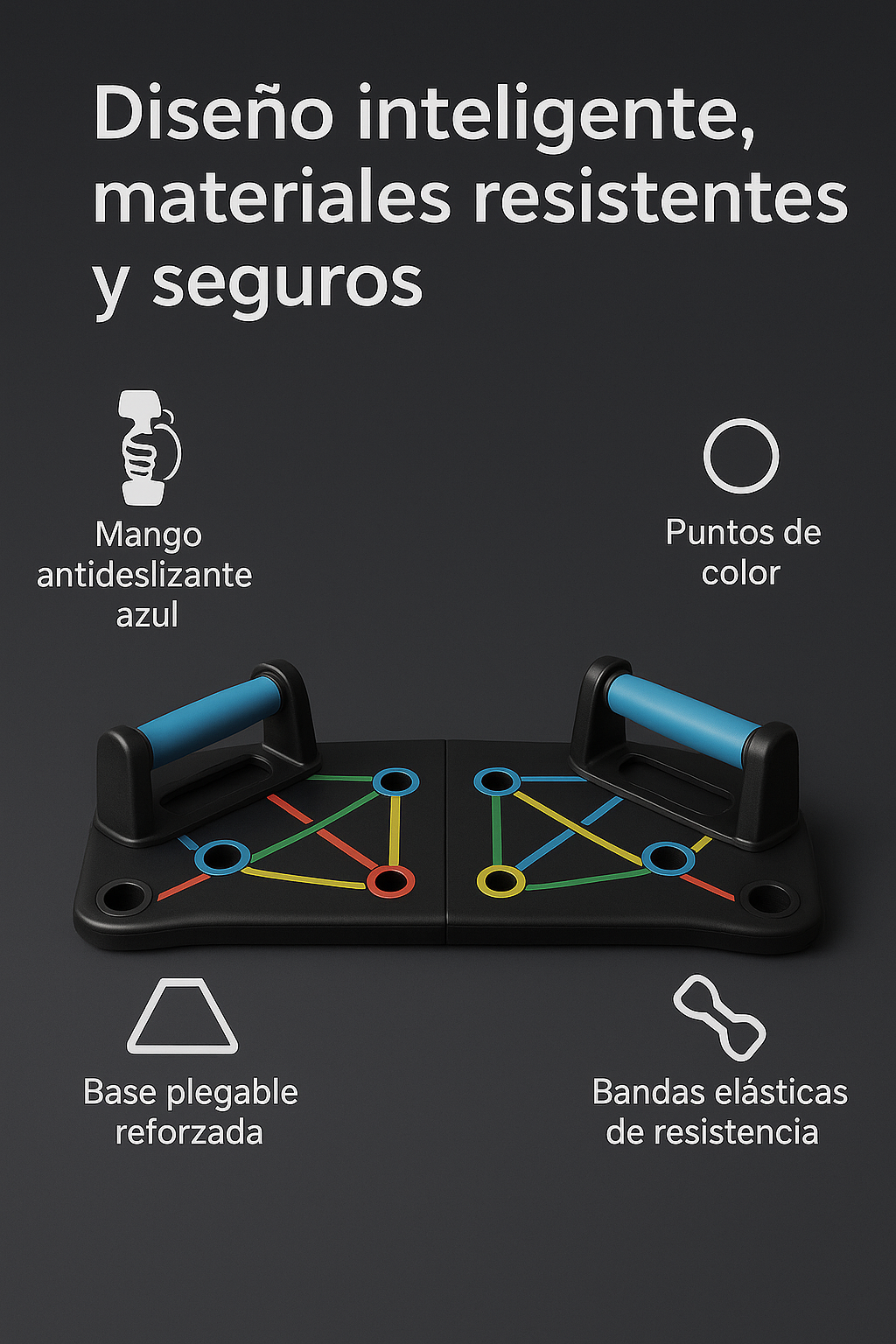 Tabla Push-up Con Bandas Elasticas Fit-House