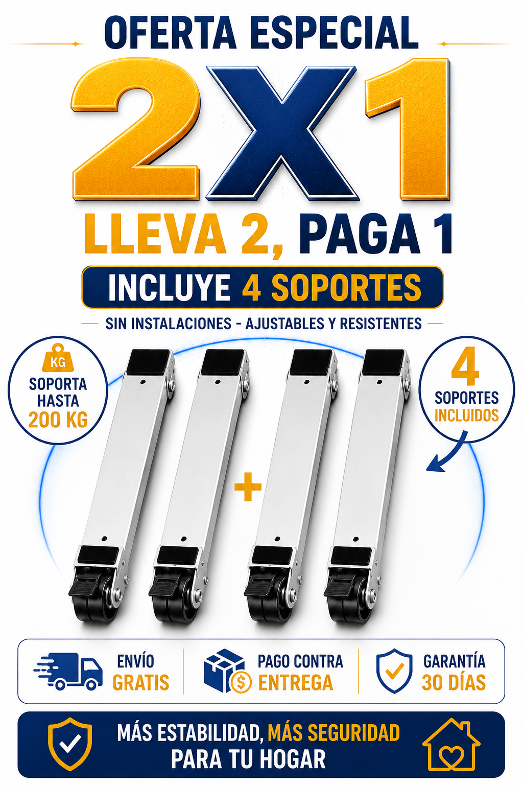 Soportes Base Con Ruedas Easy-Slide 2x1