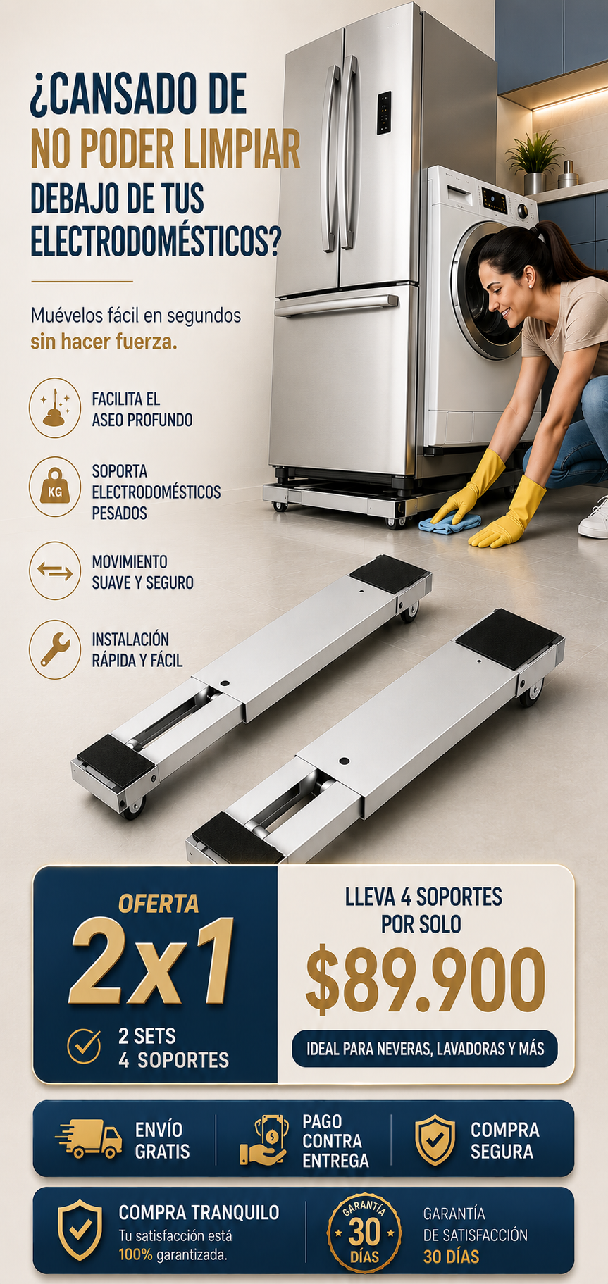 Soportes Base Con Ruedas Easy-Slide 2x1