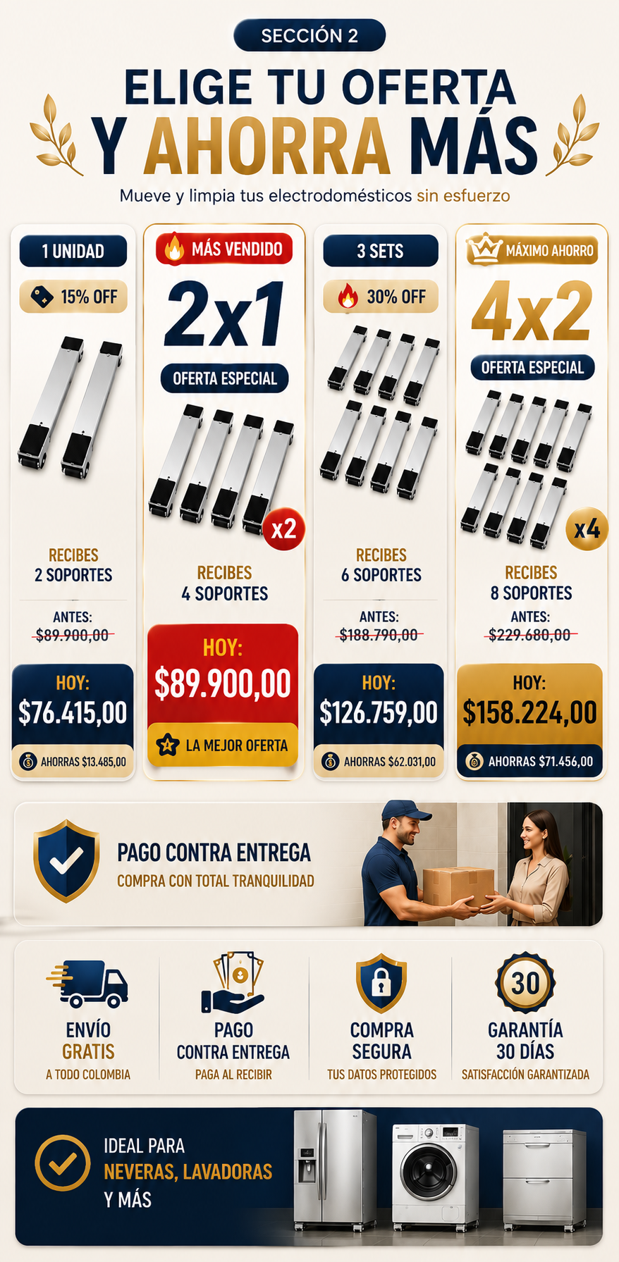 Soportes Base Con Ruedas Easy-Slide 2x1