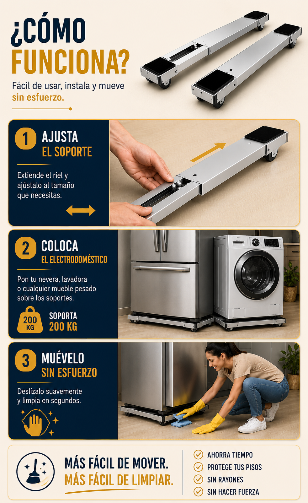 Soportes Base Con Ruedas Easy-Slide 2x1