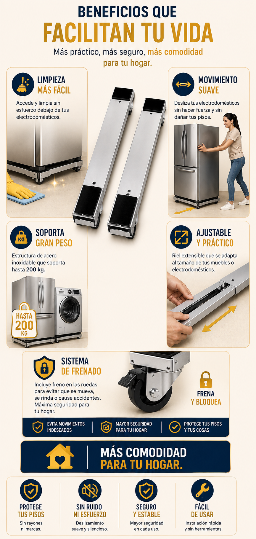 Soportes Base Con Ruedas Easy-Slide 2x1