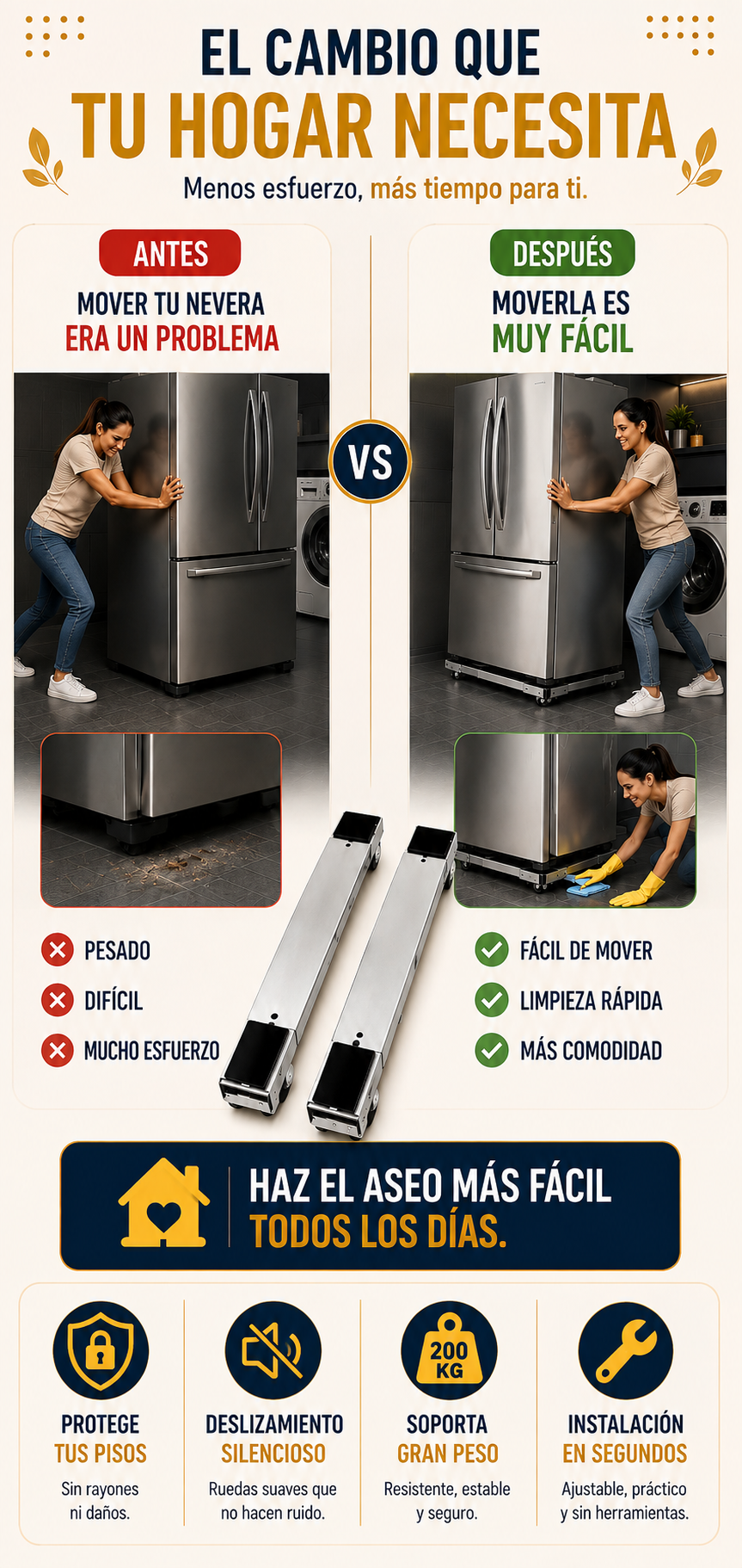 Soportes Base Con Ruedas Easy-Slide 2x1